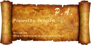 Popovits Arnold névjegykártya
